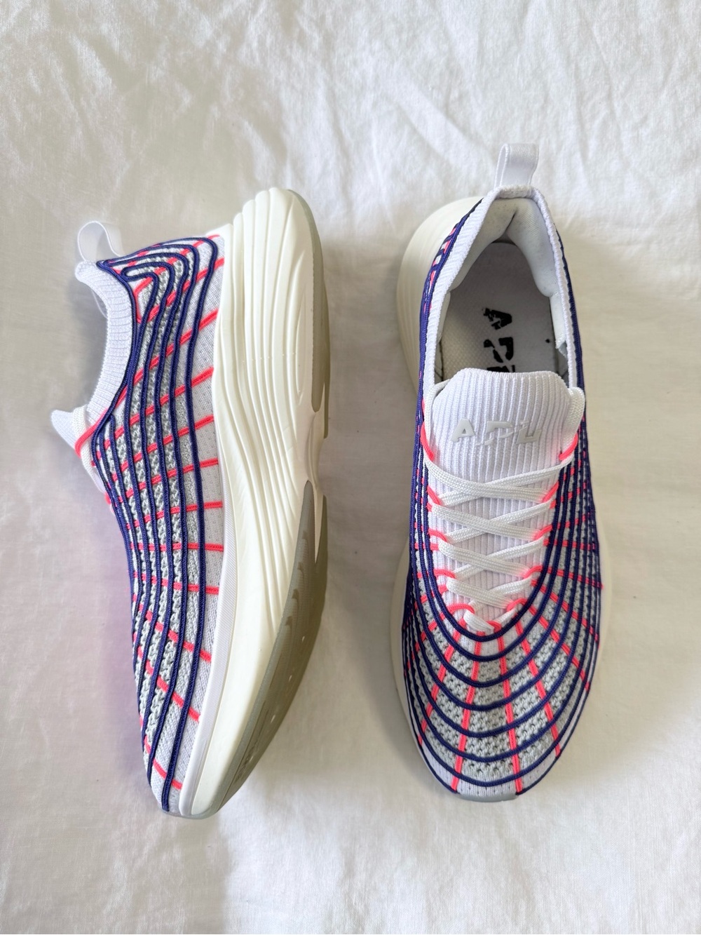 APL Women’s White Blue Pink Knit Sneakers